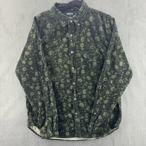 Todd Snyder Italian Micro Cord Floral Shirt in Olive Size XL